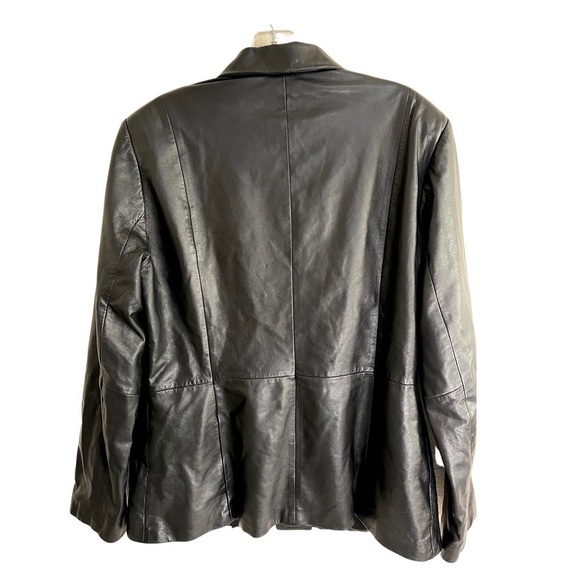 Women’s Lined Black Soft Leather Jacket - Picture 3 of 3